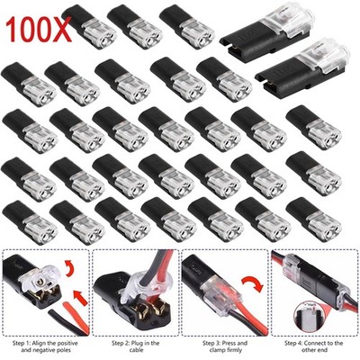 100x Auto Stecker 2 Polig Steckverbindung Steckverbinder Wasserdicht KFZ Kabel