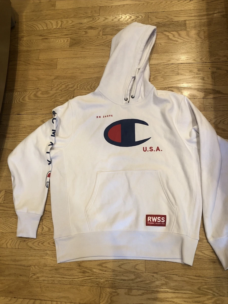 Champion sweater top mens white usa