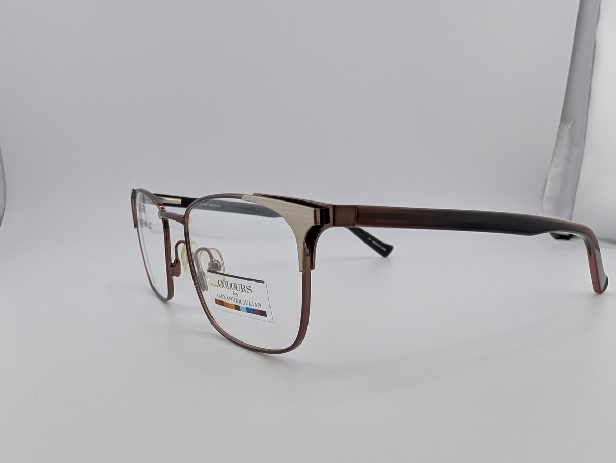 Alexander Julian ブラウン Colours by Alexander Julian Broadcloth Rectangle Sunglasses