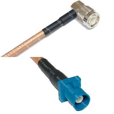 RG400 TNC Male Angle to Fakra Z Male RF Cable FAST-SHIP LOT
