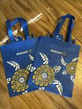 LOT of 2 Walmart Hawaii Reusable Shopping Bag Tote Bag NEW 2024 BLUE TURTLE NWT