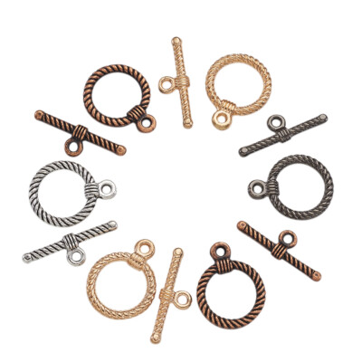 1 bag/20set Tibetan Style Alloy Toggle Clasps DIY Jewelry Findings Mixed 4 Color
