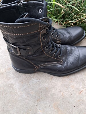 Aston Grey Collection Men Leather Boots Black Size 8.5 