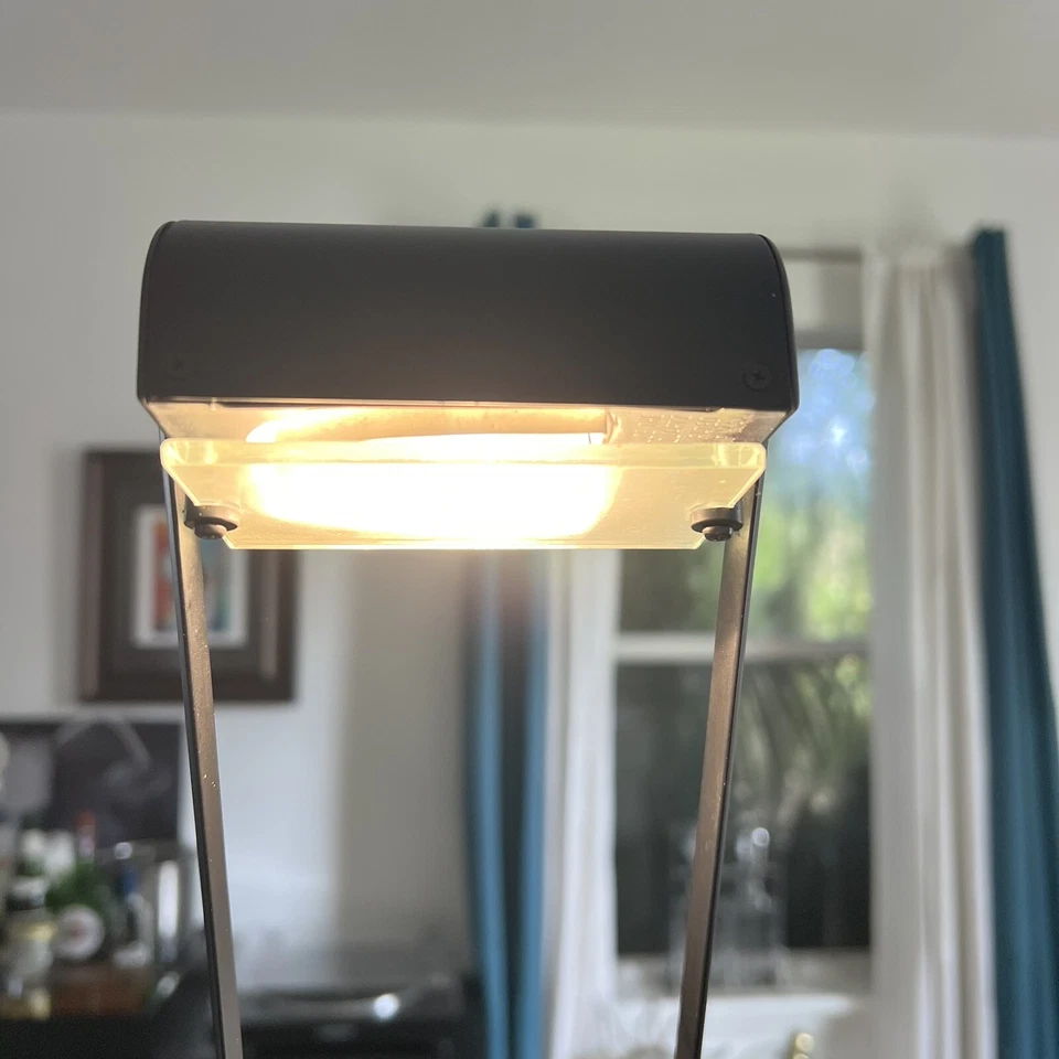 MCM Lite Source Halotech Feather Desk Lamp LED Swing Arm Jet Black Approx 33” - Image 4 of 4