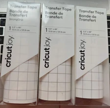 Two Cricut Joy Transfer Tape Clear PET and One StrongGrip 5.5" x 48"