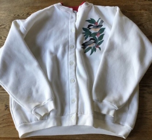 Vintage Artisan Designs L/XL Cardigan Sweatshirt Cardinals Christmas Winter*** - Picture 12 of 14