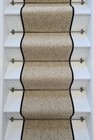 Herringbone Beige Biscotti Stair Runner with 100% Wool Edge
