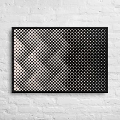 Black and beige halftone gradient 36x24-Framed Canvas Print