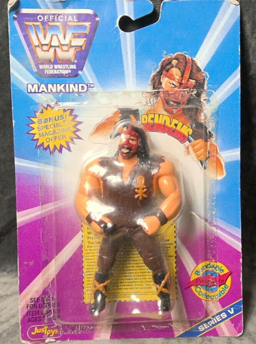 Vintage WWF Justoys Bend-Ems MANKIND Action Figure...