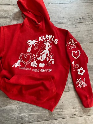 Womens Karol G Mañana Sera Bonito Red hoodie / Sleeve TQG Bichota Bebesita