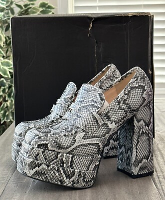 ShoeDazzle - Women's Margaux Platform Loafer Pump, Black/White Size 9 New *Read