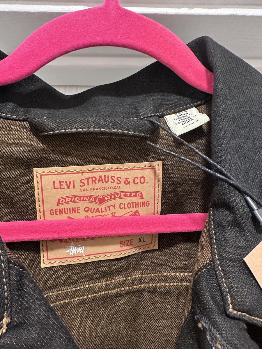 Stüssy Levi's Crispy Rinse Trucker Jacket Black/Brown Size X Stüssy Levi's Crispy Rinse Trucker Jacket Black/Brown Size X