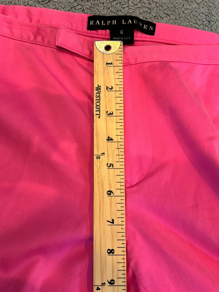 Pantalones de algodón vintage Ralph Lauren etiqueta negra para mujer 6 rosas informales elásticos Foto 4 de 4