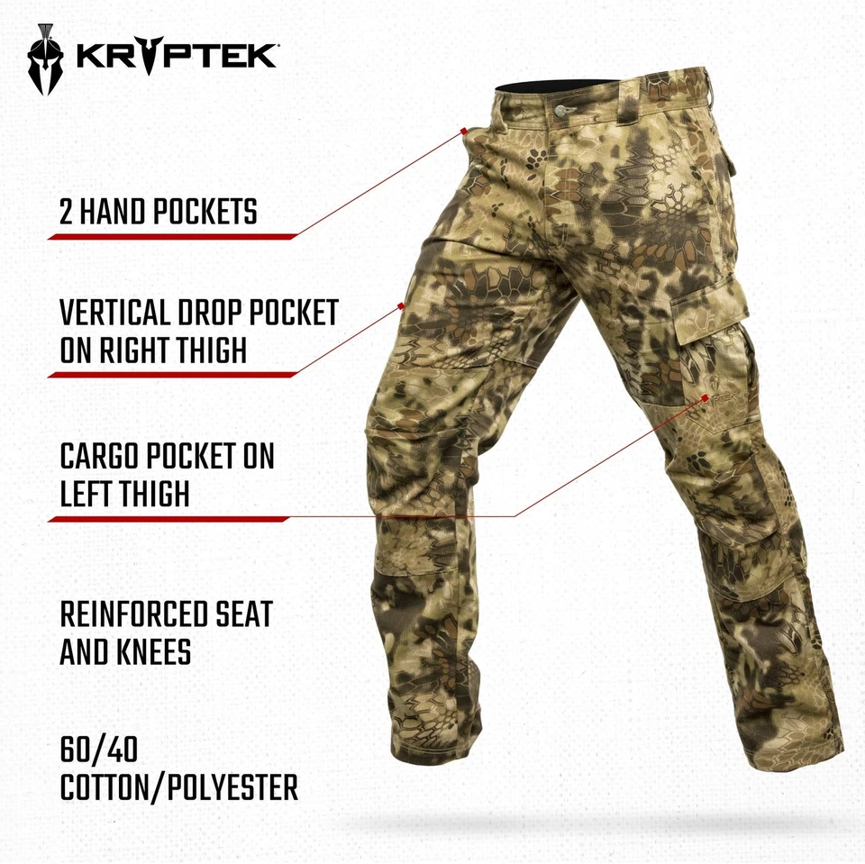 Kryptek Men’s Stalker Pant, Stealthy Camo Hunting Pant with Reinforced Kne - Image 3 of 4