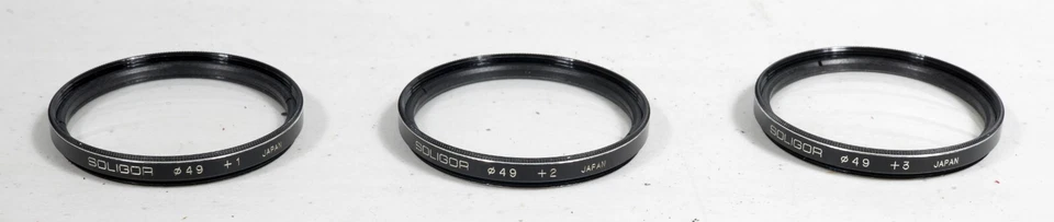 Vintage Soligor 49mm Close Up Macro +1 +2 +3 Lens Filter Set of 3 Original Case - Image 2 of 2