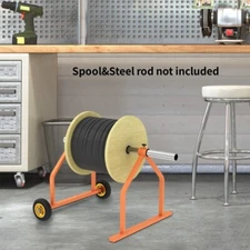 Wire Rack Dispenser Portable Cable Caddy with Wheel for up to 28" Diameter Spool