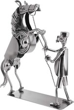 BRUBAKER Cheval Cabré Statue Figurine Sculpture Métal Décoration Cadeau Cavalier