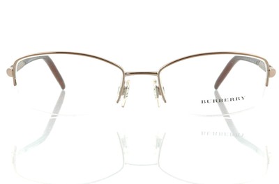 New BURBERRY B1157 1011 52mm Silver Brown Half-Rim  display picture 2