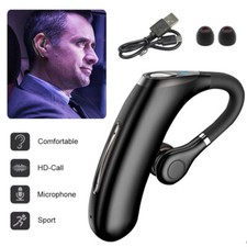 Wireless Bluetooth 5.0 Earpiece Headset Driving Trucker Earbuds Noise Cancelling