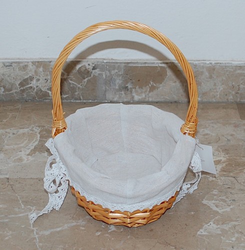 CESTO CESTINO IN VIMINI CON MANICO CONTENITORE Misura: 25x19x h.26cm PICCOLO - Foto 2 di 3