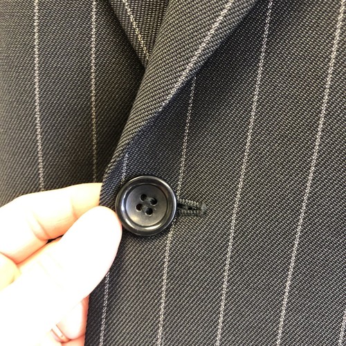 Giorgio Armani Collezioni Black Sport Coat CHALK STRIPE Jacket Wool Blazer 40 L - Picture 3 of 8