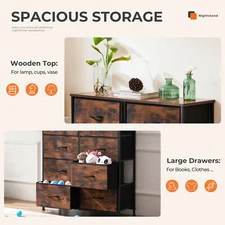 8 Drawers Dresser for Bedroom Chest Organizer Storage Tower with Fabric Bins