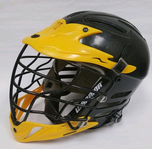 Warrior Lacrosse Helmet Size M Black & Yellow W1004 W Chin Strap Hockey