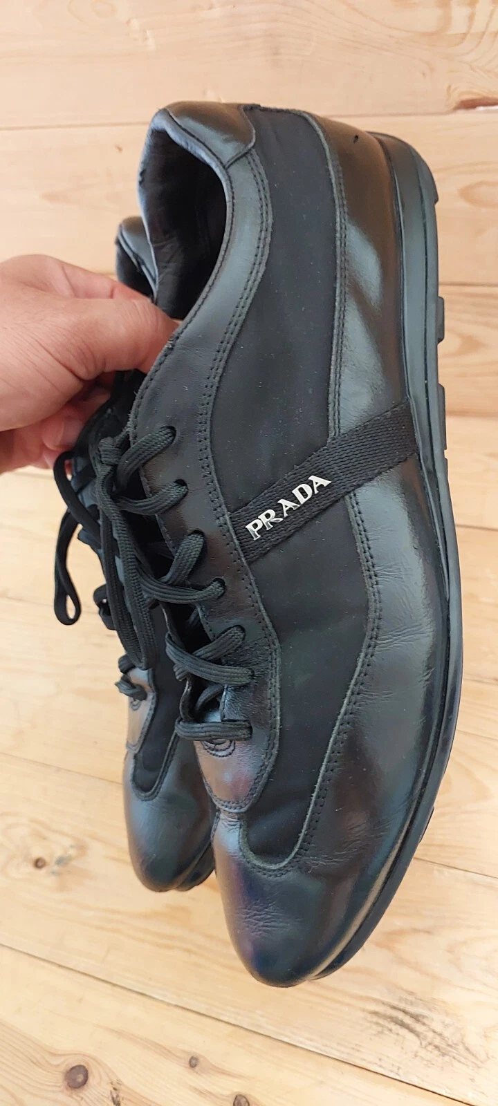Scarpe da ginnastica Prada uomo nere nylon sneakers 4E 2065 taglia 9 USA ❗�❗� tintura