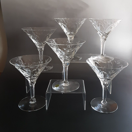 Champagne Glasses Seneca Fleur De Lis Zipper Stems Set of 6 - Picture 7 of 9