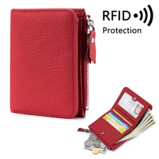 RFID Blocking Women Small Leather Wallet Credit Card Holder Mini Bifold Purse US