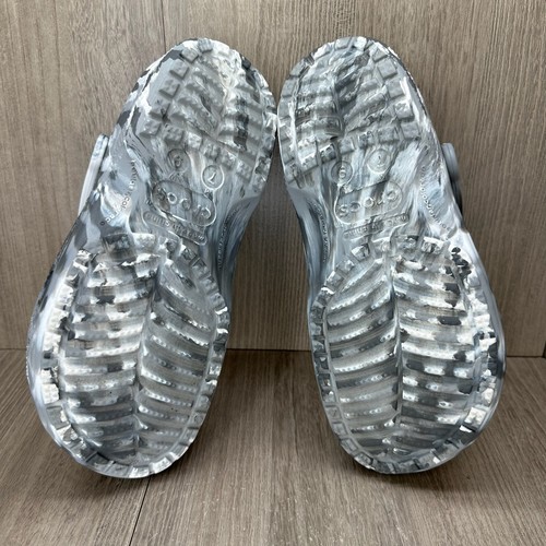 Crocs Sandals M7 W 9 Classic Marbled Clog Lightweight Slingback Slippers Gray - Picture 7 of 7