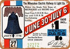 METAL SIGN - 1935 Milwaukee Electric Railway -- Vintage Look