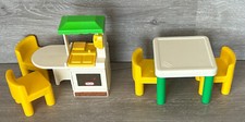 Vintage Little Little Tikes Dollhouse Size Party Kitchen Table 4 Chairs