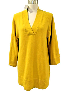 SOLD OUT NWT Ann Taylor Yellow V tunic 3/4 kimono sleeve sweater S $89.50