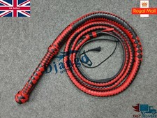 10 Feet Whip 12 Plaits Top Quality Graded Cowhide Leather Bullwhip Red & Black