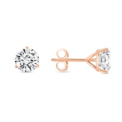 IGI F/VS 2 Kt Rundschliff Lab Created Grown Diamond Ohrringe 14K Rotgold Martini