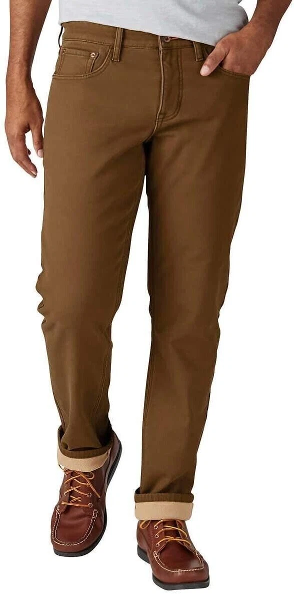 NEW Weatherproof Men's Fleece Lined Pant, Brown (Tan), Stretch Canvas 38x30