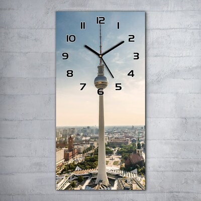 Glasuhr Wanduhr Küchenuhr Alexanderplatz Berlin Stadt architektur 30x60
