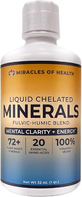 Liquid Chelated Minerals - 72+ Major & Minor Trace Minerals, 20 Essential... 