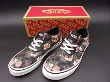 Vans Shoes Missy Size 3 Doheny Flowers Checks Black Skate NWB