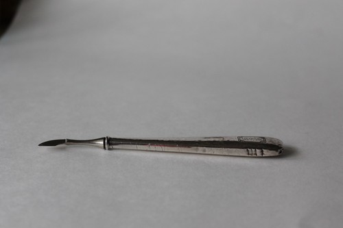 Antique Sterling Silver Handle Nail Cleaner Tool Monogrammed MSN - Picture 6 of 10