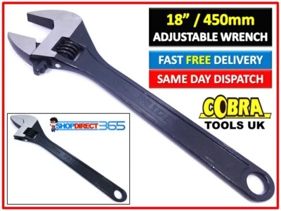 COBRA TOOLS Quality Large Jumbo 18" inch / 450mm Monkey Wrench Adjustable Spanner Tool 25-53