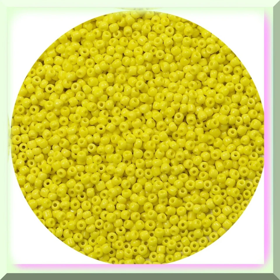 Cuentas de semillas amarillas de 2 mm 12/0 - 50 g (aprox. 5000 un.) para joyas impresionantes: cintura B Foto 4 de 4