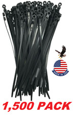American Elite Black 8" Inch Mounting Head Zip Ties Cable Wire Tie 50Lbs 1500-PK