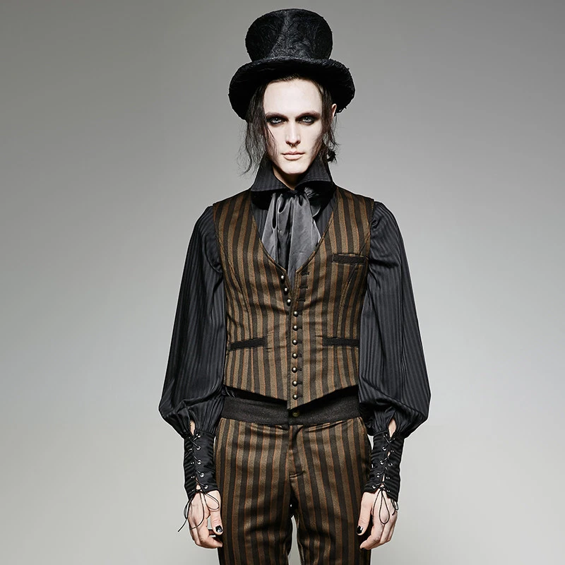Punk Rave Gothic Steampunk Victorian Elegant Aristocrat Stripe