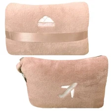 BlueHills Premium Soft Travel Blanket Pillow Airplane Mini - Beige M06