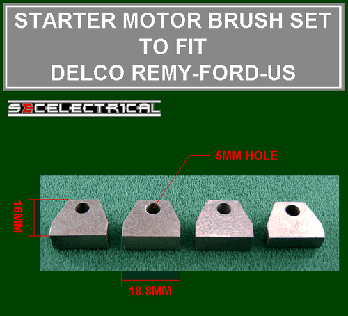 STARTER MOTOR BRUSH SET BRUSHES FOR FORD DELCO US RX60 RX604 1696945 1906966 ETC - Picture 6 of 7
