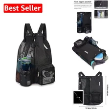 Unisex Large Mesh Swim Bag with Waterproof Pocket - Perfect for Every Adventure