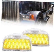 2Pcs Turn Signal Fit for Peterbilt, 31 LED Triangle Amber Turn Clear Lens