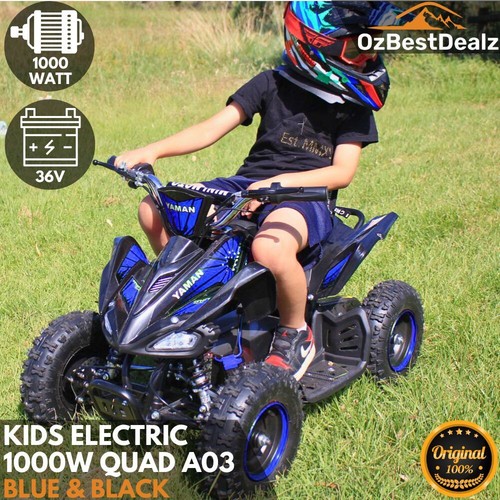 Kids Electric Quad Dirt Bike 36v 1000W Ride on Car ATV Blue Black Off Road - Picture 1 of 11